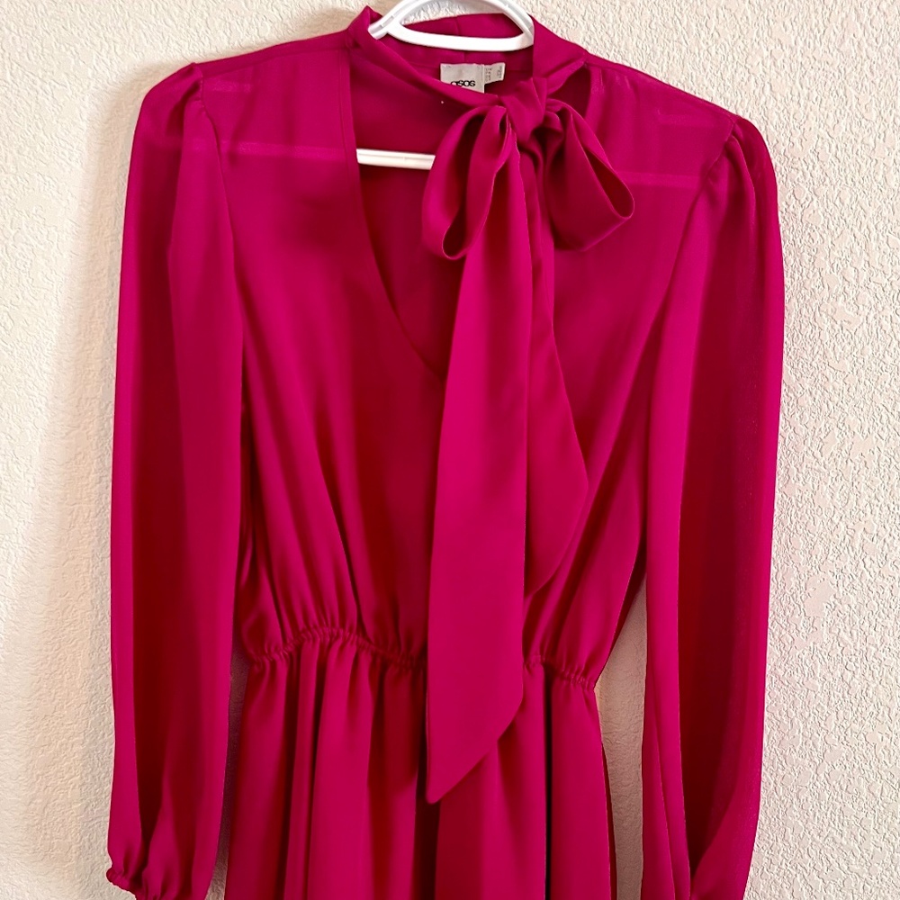 Sheer long-sleeve dress